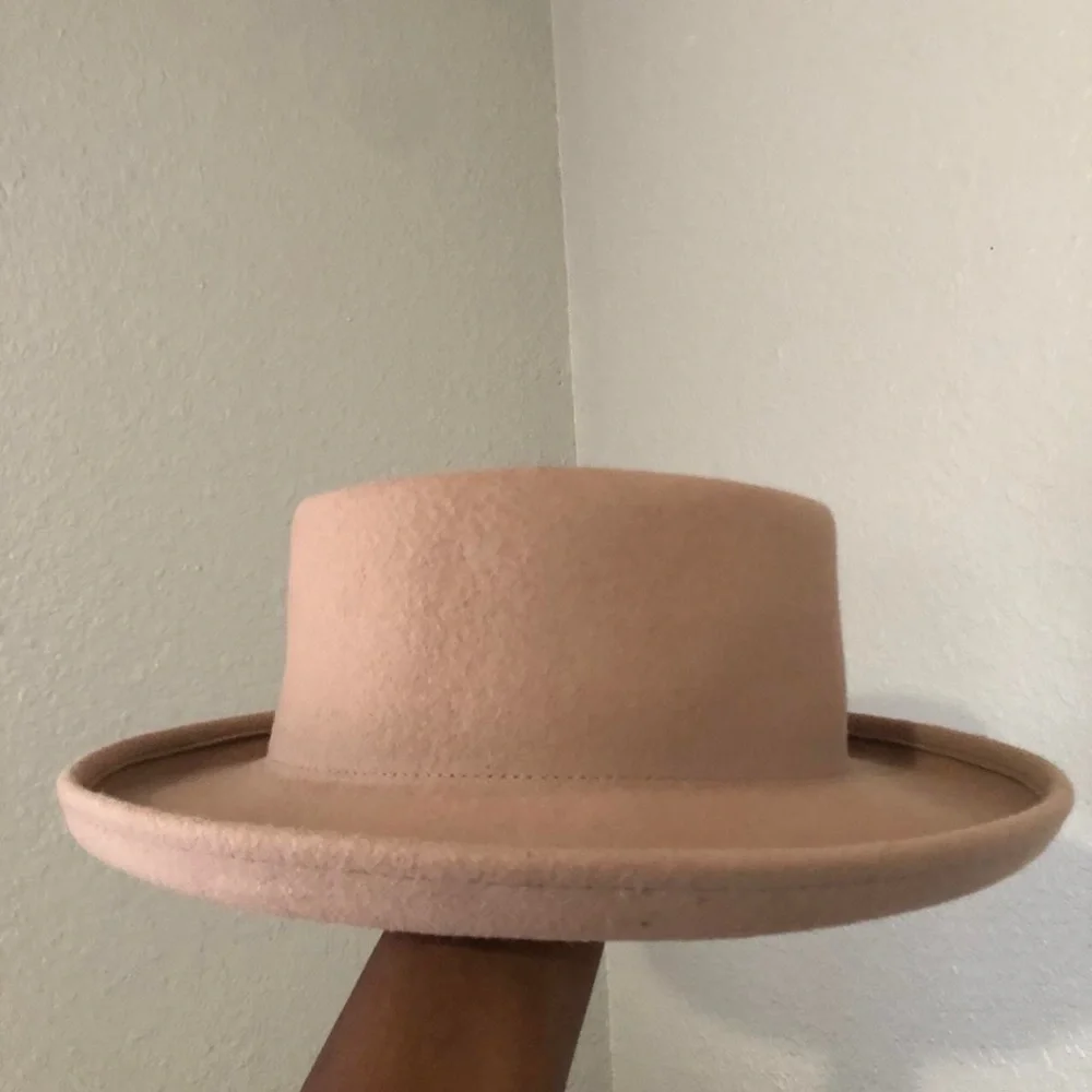 100 Wool Tan felt fedora panama boater cruise ship vacation beach resort hat cap
